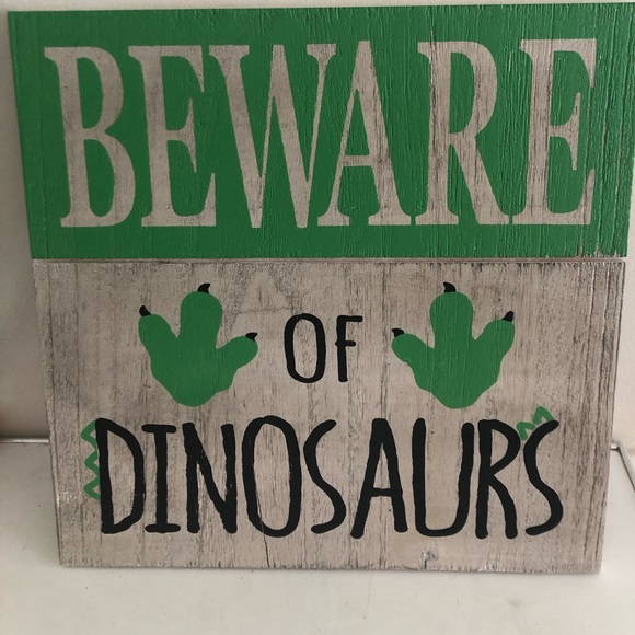 Hobby Lobby Wall Decor Beware Of Dinosaurs Room Sign Poshmark